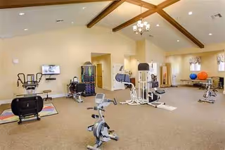 Bel Air at Teravista fitness center with cardio and strength machines.