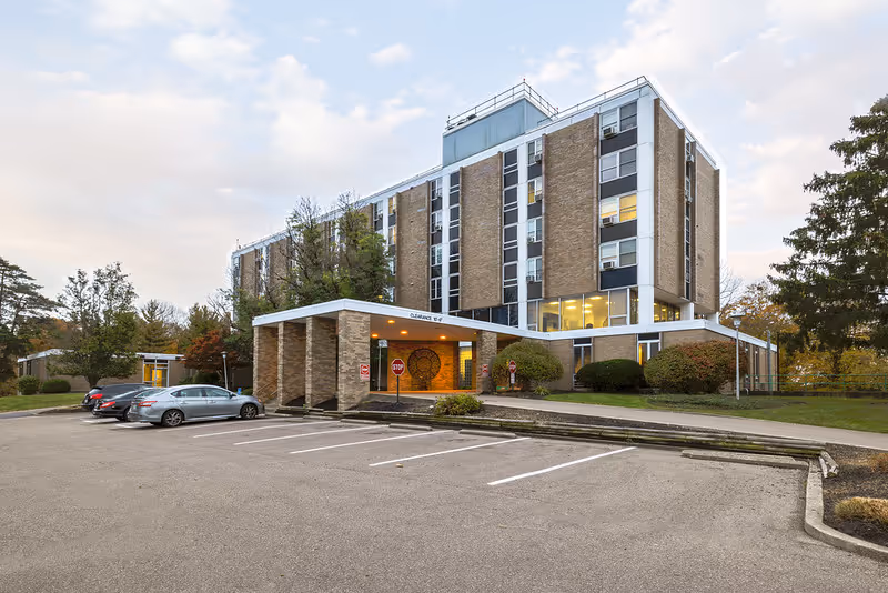 Exterior view of the Delhi Post Acute senior living facility.