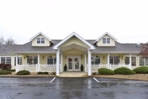 Front view of a Portland Place senior living facility entrance.