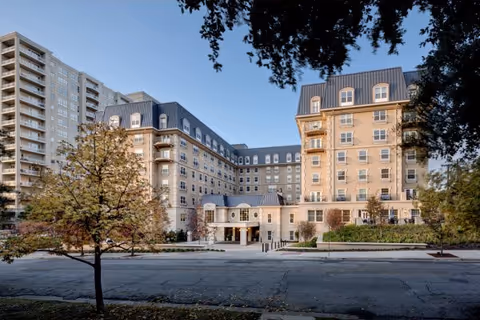 Exterior view of Belmont Village Senior Living Turtle Creek entrance