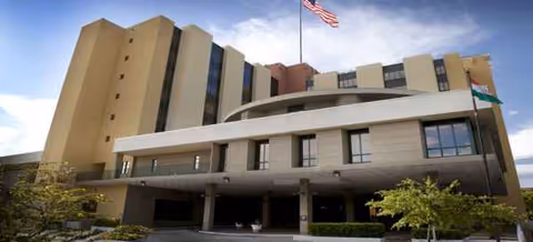 Exterior view of Victoria Nursing & Rehabilitation Center, a modern multi-story building.