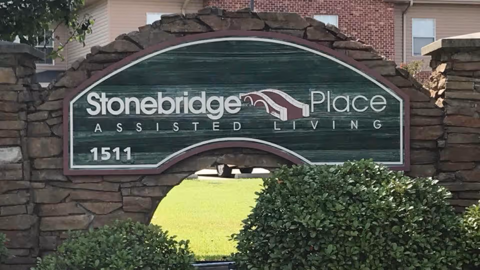 Sign for Stonebridge Place Assisted Living