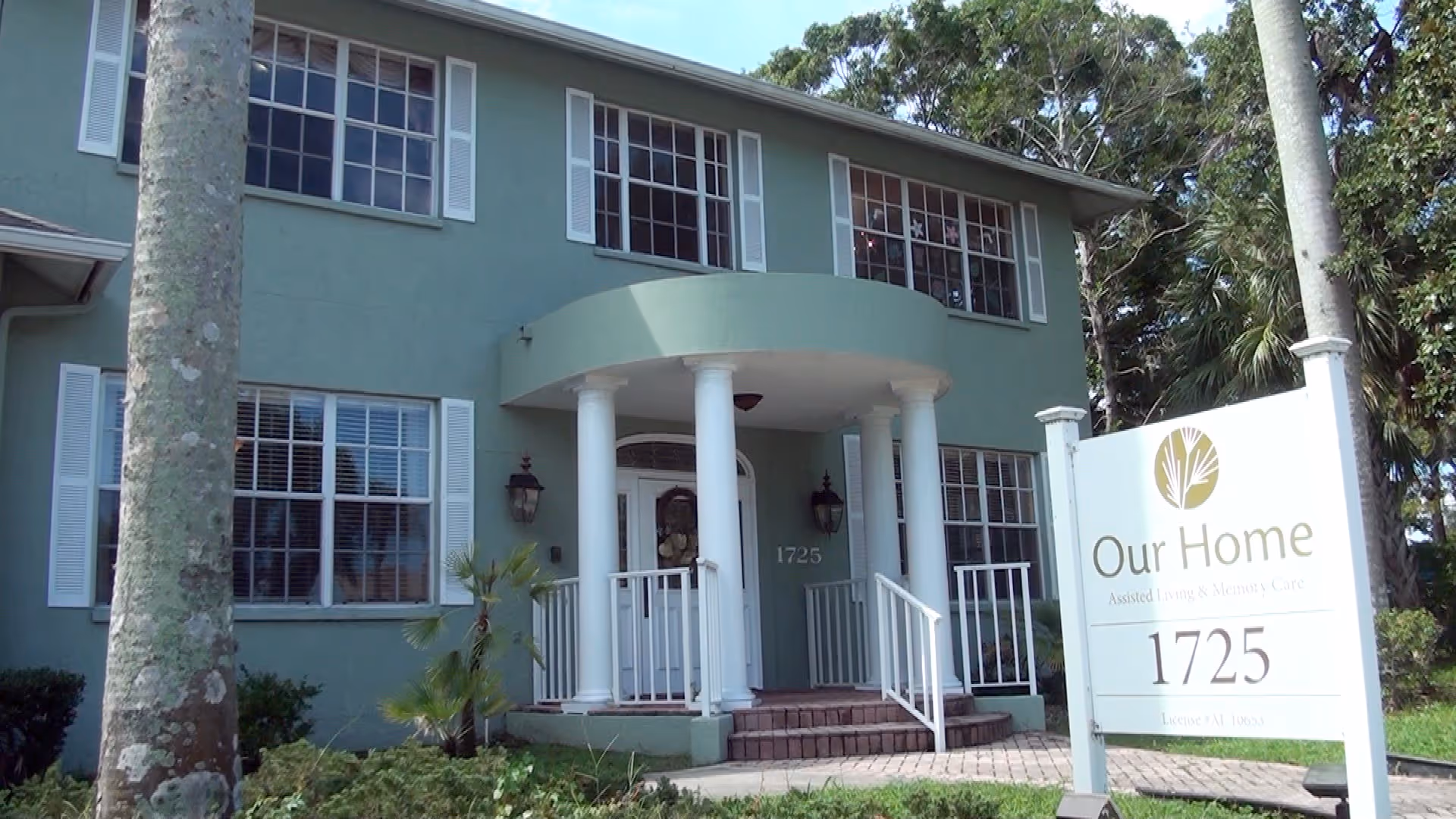 Exterior view of a senior living facility named Our Home.