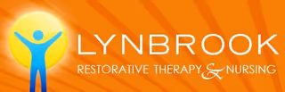 Bright orange Lynbrook sign with logo and Restorative Therapy And Nursing text.