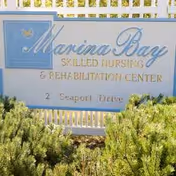 Front sign reads Marina Bay Skilled Nursing and Rehabilitation Center with address.