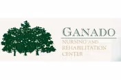Signage for Ganado Nursing and Rehabilitation Center featuring a green tree logo.
