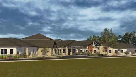 Single story Advanced Rehabilitation and Healthcare of Vernon building with beige exterior and front lawn.