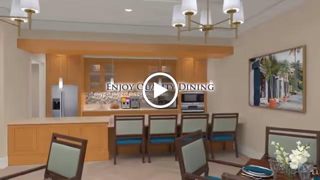 Bright dining room and open kitchen with a countertop bar, stools, chandeliers, and a table set for dining.