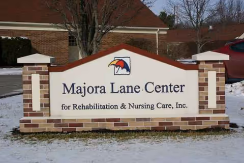 Exterior sign for Majora Lane Center for Rehabilitation & Nursing Care.