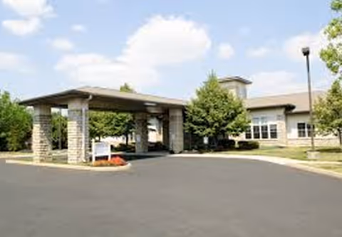 Sanctuary at Tuttle Crossing exterior entrance with a covered porte-cochère.