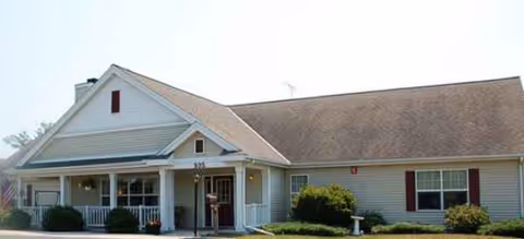 Front exterior of Brookdale Faribault senior living center with entrance porch.